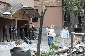 Impact of Russian overnight attack in Shevchenkivskyi district of Kyiv